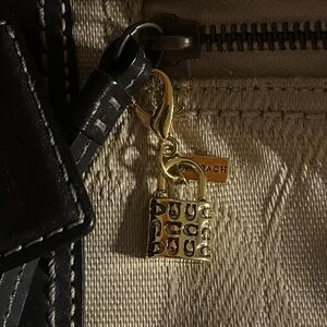 New Gold Signature C Padlock Bag Charm Keychain